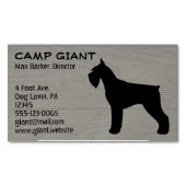Carte De Visite Magnétique Silhouette Schnauzer géant | Style bois Faux (devant)