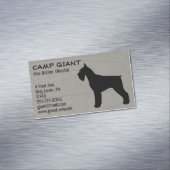Carte De Visite Magnétique Silhouette Schnauzer géant | Style bois Faux (In Situ)