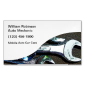 Carte De Visite Magnétique Simple Car Care Mechanic (devant)