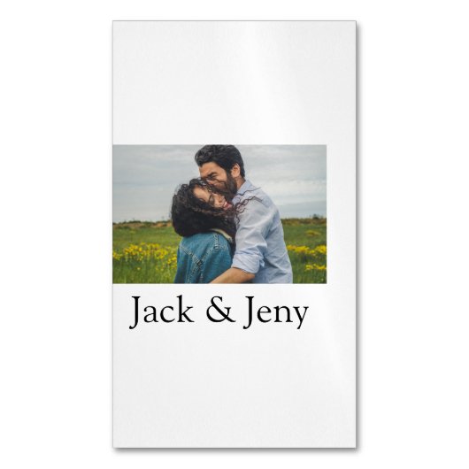 Carte De Visite Magnétique Simple couleur minimale ajouter nom photo texte cu (devant Vertical)