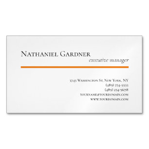 Carte De Visite Magnétique Simple Créatif Moderne Minimaliste Orange Blanc