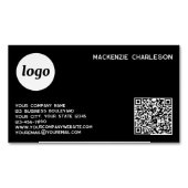 Carte De Visite Magnétique Simple Logo and QR Code (devant)