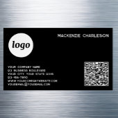 Carte De Visite Magnétique Simple Logo and QR Code