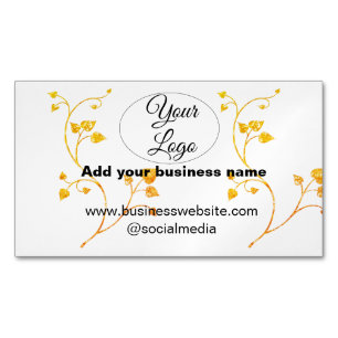 Carte De Visite Magnétique simple minimal ajoutez votre logo/design or jaune
