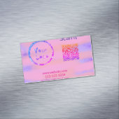 Carte De Visite Magnétique Simple minimum q r code ajouter logo code d'analys (In Situ)