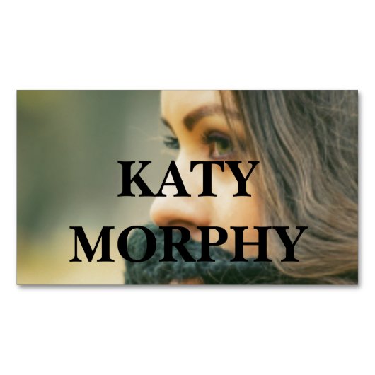 Carte De Visite Magnétique simple moderne professionnel photo calligraphie sq (devant)