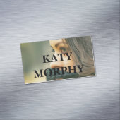 Carte De Visite Magnétique simple moderne professionnel photo calligraphie sq (In Situ)