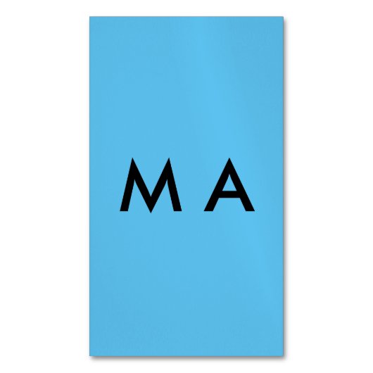 Carte De Visite Magnétique Simple monogramme ajouter votre nom lettre man min (devant Vertical)