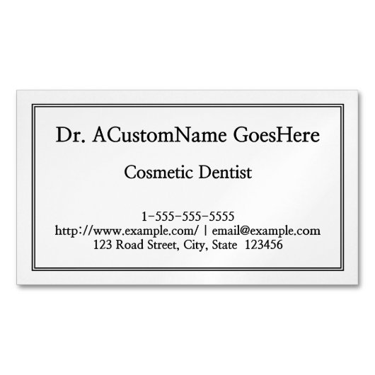 Carte de visite magnétique simple pour dentiste co (devant)