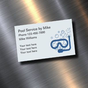 Carte De Visite Magnétique Simple Service de Piscine