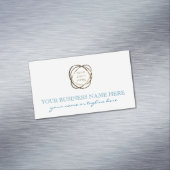 Carte De Visite Magnétique Simple Turquoise Blanc Ajouter Logo Professionnel  (In Situ)