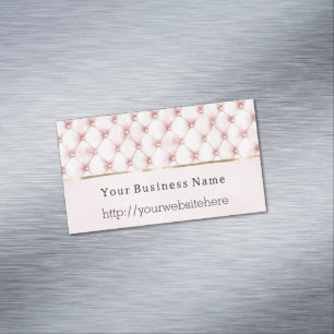 Carte De Visite Magnétique Site Web de Marque d'Affaires Chic Blush Rose Or T