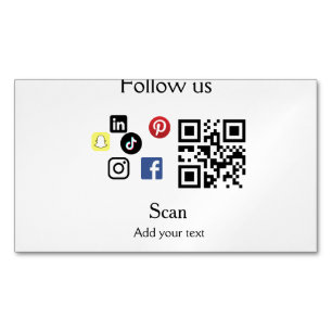 Carte De Visite Magnétique Site web d'entreprise simple code à barres QR code
