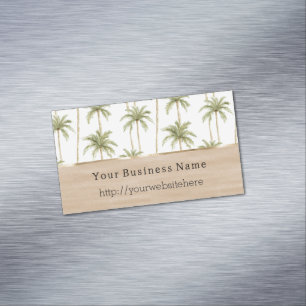 Carte De Visite Magnétique site web nom d'entreprise Crème Palmiers Tropicaux