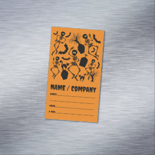 Carte De Visite Magnétique Skeletons d'Halloween Macabre Dance