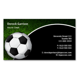 Carte De Visite Magnétique Soccer | Football Sports Coach