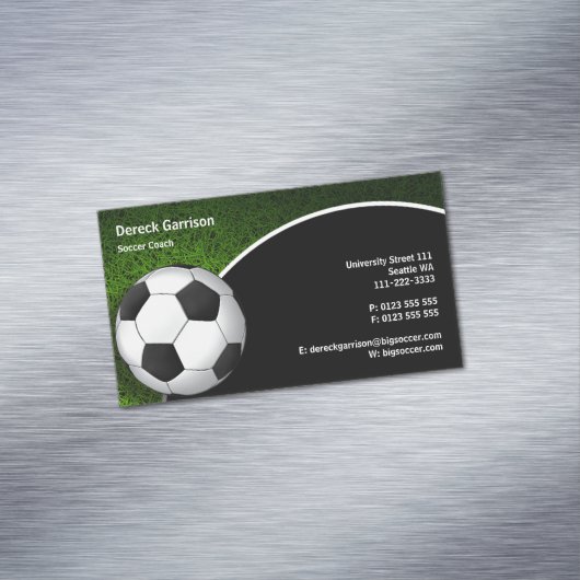 Carte De Visite Magnétique Soccer | Football Sports Coach (In Situ)