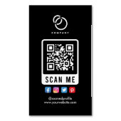 Carte De Visite Magnétique Social Media Scan ME QR Code Logo Moderne Simple (devant Vertical)