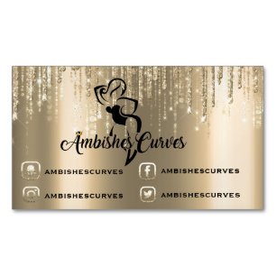 Carte De Visite Magnétique Social Media Sepia Gold Drives Logo Metal