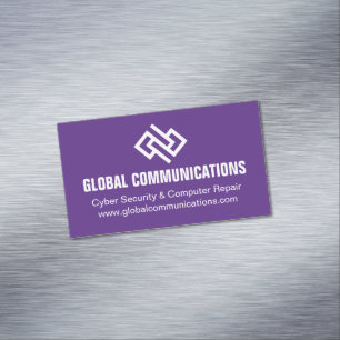 Carte De Visite Magnétique Société informatique de cybersécurité violette mod