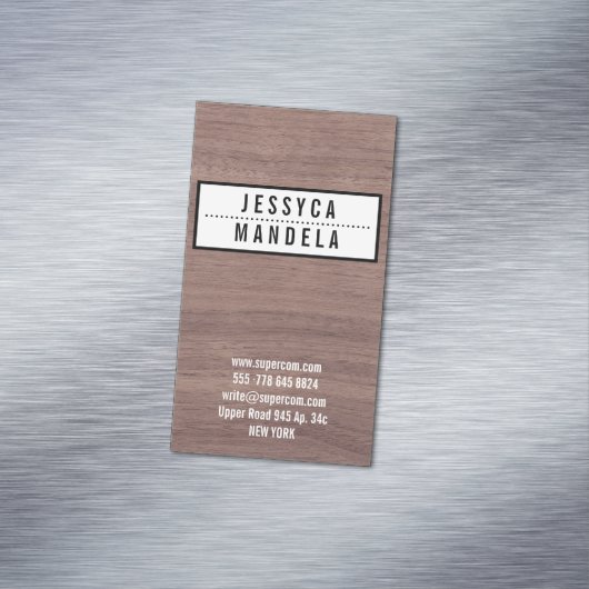 Carte De Visite Magnétique Solide sur bois de brume (In Situ)