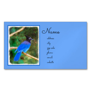 Carte De Visite Magnétique Steller's Jay Painting - Art original pour oiseaux