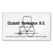 Carte De Visite Magnétique Stéthoscope de soins infirmiers gris simple (devant)