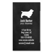 Carte De Visite Magnétique Style Chalkboard Silhouette Spaniel Sussex (devant Vertical)