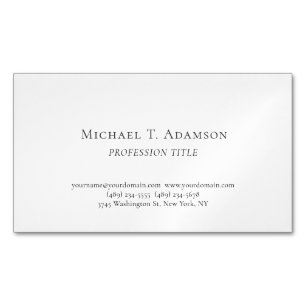 Carte De Visite Magnétique Style Rétro Élégant Simple Noir & Blanc