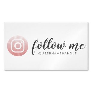 Carte De Visite Magnétique Suivez-moi Social Media Instagram Pink Gold