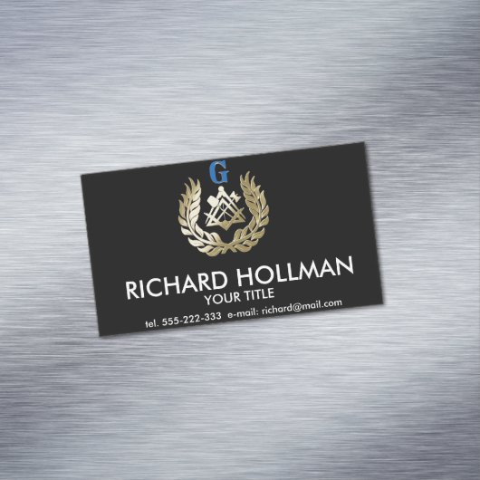 Carte De Visite Magnétique Symbole de la maçonnerie d'or (In Situ)