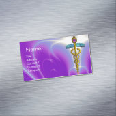 Carte De Visite Magnétique SYMBOLE D'OR CADUCEUS / Fuchsia violette (In Situ)