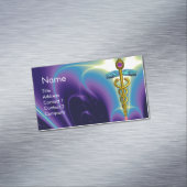 Carte De Visite Magnétique SYMBOLE D'OR CADUCUS / Bleu pourpre (In Situ)