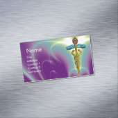 Carte De Visite Magnétique SYMBOLE D'OR CADUCUS / Vert pourpre (In Situ)