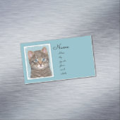 Carte De Visite Magnétique Tabby Gris Peinture Chat - Cute Original Art Chat (In Situ)