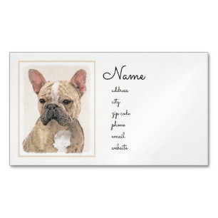 Carte De Visite Magnétique Tableau Français Bulldog (Sable) - Joli Original D