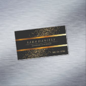 Carte De Visite Magnétique Taches et noir de confettis d'or (In Situ)