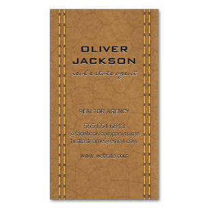 Carte De Visite Magnétique Tan Cuir Semblable