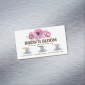 Carte De Visite Magnétique Tasses à café et fleurs (In Situ)