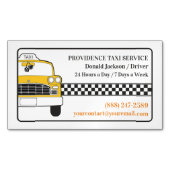 Carte De Visite Magnétique Taxi cabine jaune (devant)
