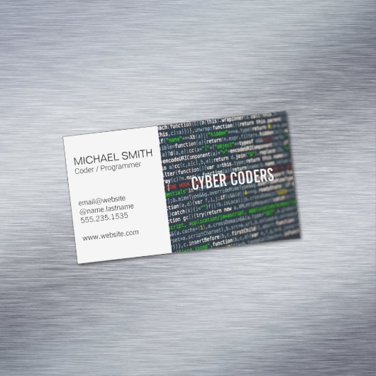 Carte De Visite Magnétique Technologie | Programmeur | Codeur (In Situ)