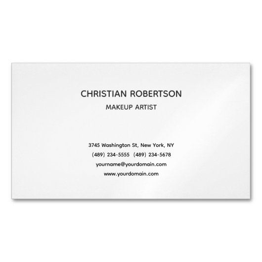 Carte De Visite Magnétique Tendance Noir Blanc Professionnel Design Moderne (devant)