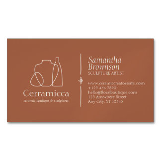 Carte De Visite Magnétique Terracotta Porcelaine Sculpture Vase Céramique