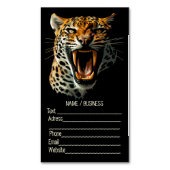 Carte De Visite Magnétique Tête d'attaque du léopard (devant Vertical)