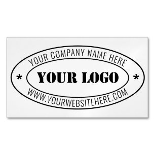Carte De Visite Magnétique Texte de logo d'entreprise personnalisé sur mesure
