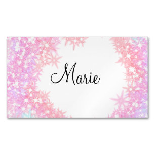 Carte De Visite Magnétique texte féminin rose clair minimal simple ajoutez vo