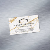 Carte De Visite Magnétique Texture de marbre | Agent immobilier (In Situ)