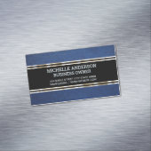 Carte De Visite Magnétique Texture en cuir bleu | Huile métallique de finitio (In Situ)