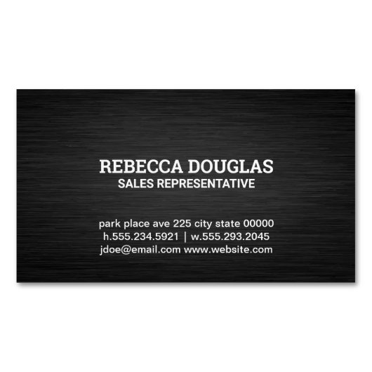 Carte De Visite Magnétique Texture métallique foncée simple (devant)