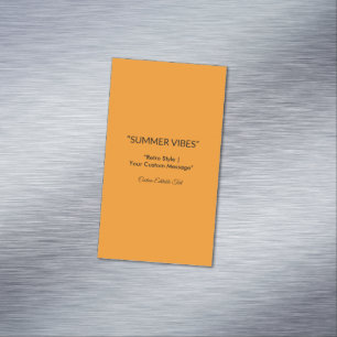 Carte De Visite Magnétique Texture Orange Rétro – Art pour l'ambiance estival